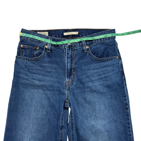 LEVIS Premium Baggy Dad Jeans Size 27 Womens Medium Wash 30” inseam 100% Cotton - Picture 7 of 9